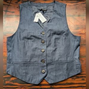 Banana Republic Blue Tailored Vest Women’s Size 8 NWT